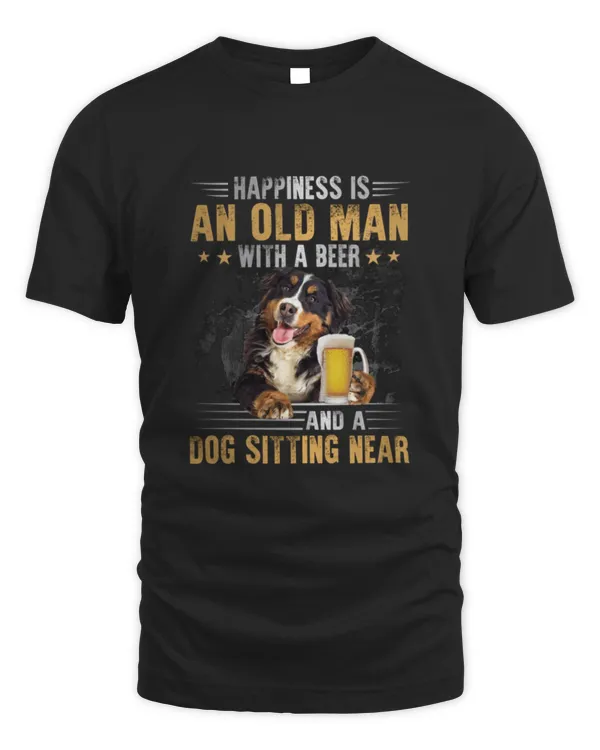 Old Man With Beer A Bernese Mountain Sitting Near