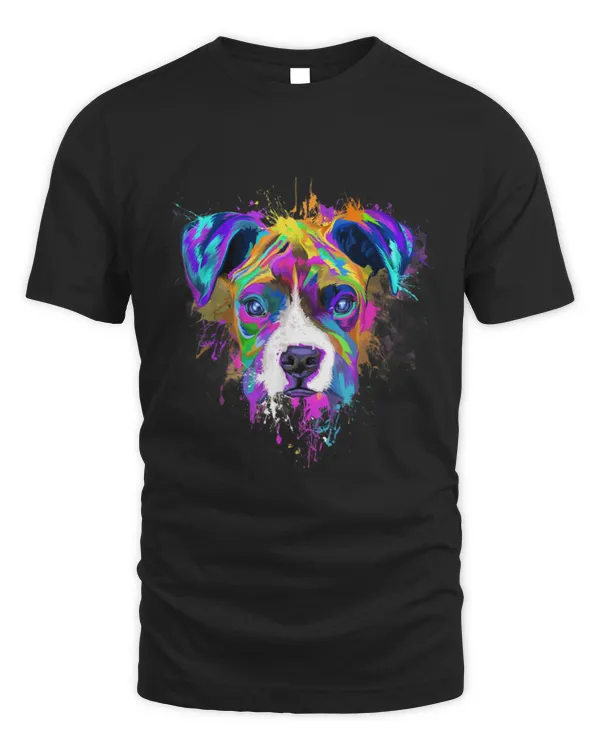 Splash Art Boxer Dog T-Shirt  Boxer Pup Lover Gifts T-Shirt