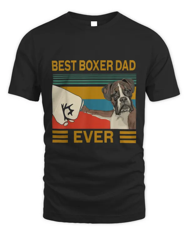 Vintage Best Dog Boxer Dad Ever Bump Fit Gift T-Shirt