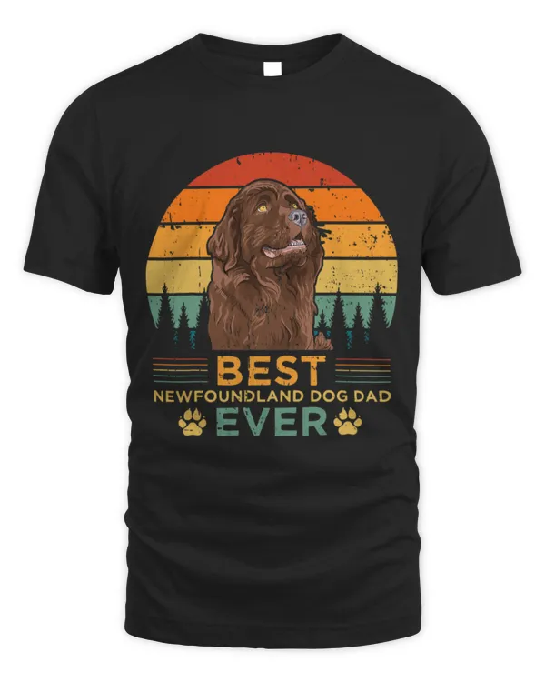 Cute Newfoundland Retro Style Best Newfoundland Dog Dad Ever Fathers Day 3