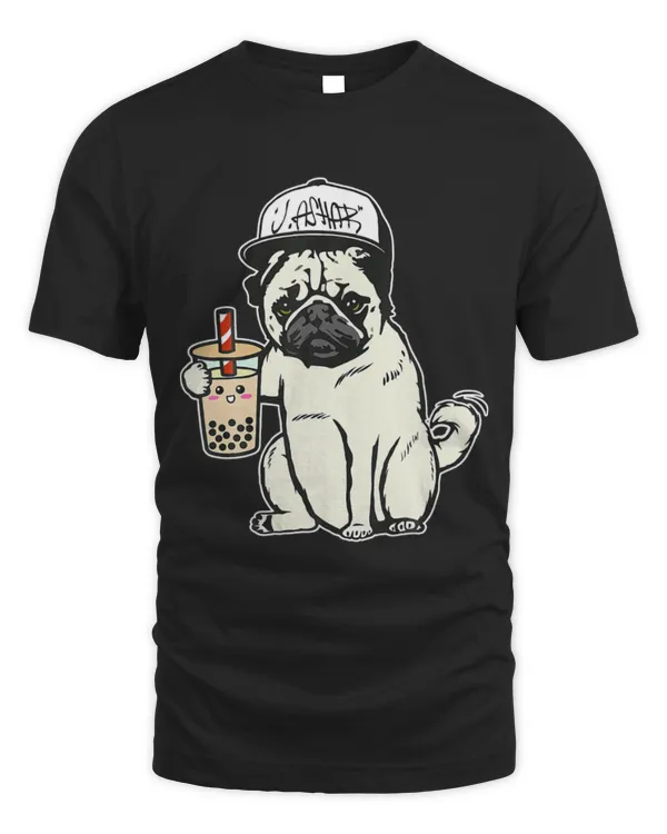 Cute Pug Babu The Pug Dog Drinking Bubble Ea Justin Ashar Snapback - Unisex Standard T-Shirt Unisex Standard T-Shirt