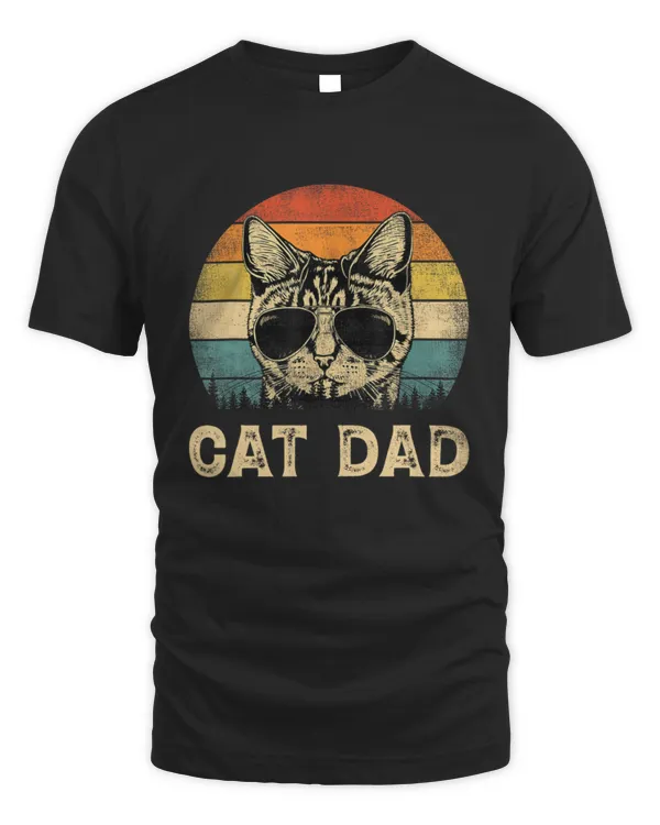 Vintage Cat Dad Cat Lovers Daddy Fathers Day TShirt