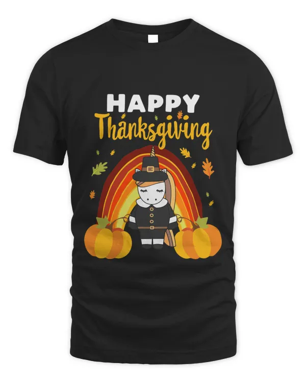 Happy Thanksgiving Unicorn Pilgrim Turkey day unicorn gift T-Shirt