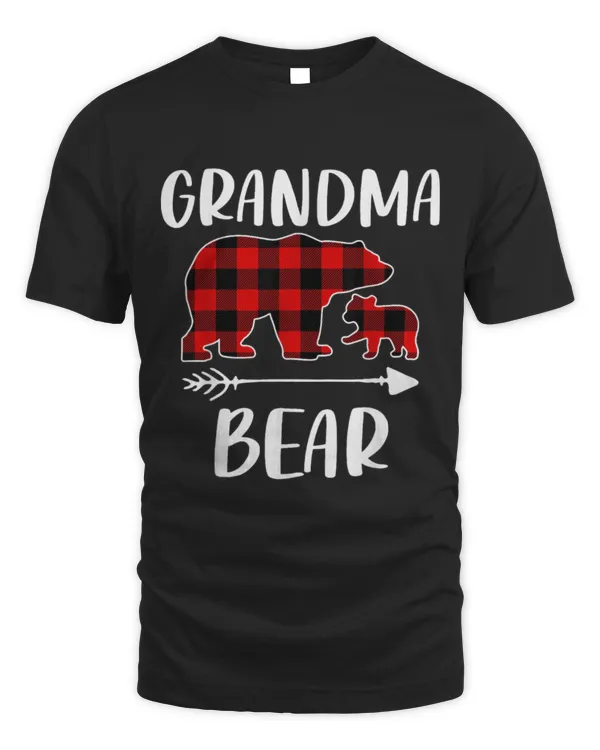 Cute Bear Plaid Bear Matching Family Outfits Funny Grandma Bear