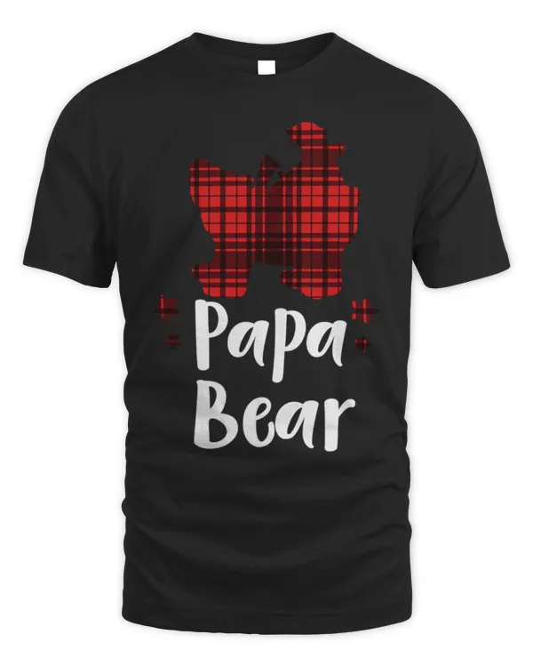 Cute Bear Plaid Papa Bear With Baby Bear Adorable Christmas Family