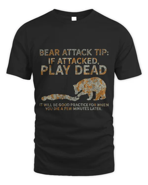 Cute Bear Play Dead Camping Gear Bear Attack Tip Camping Funny Hiking