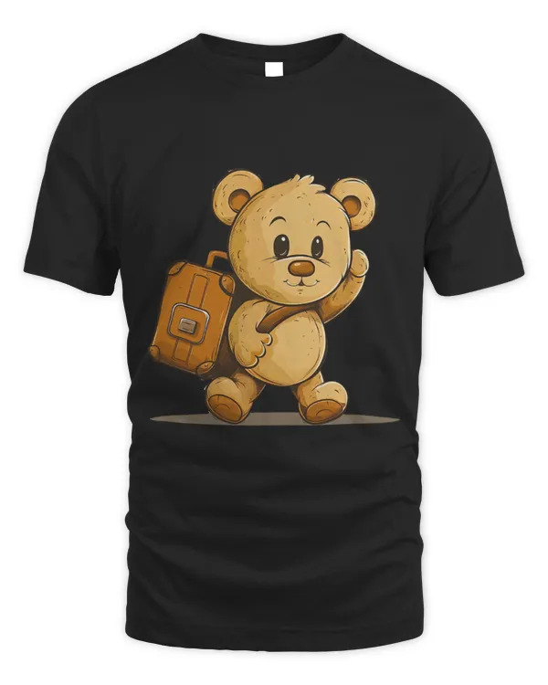 Cute Bear Playful Bear with Suitcase for a TravelThemed Look