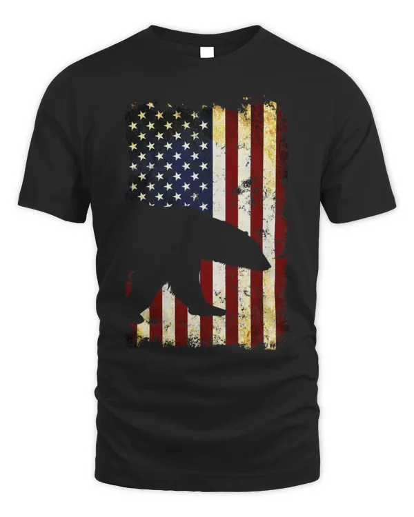 Cute Bear Polar bear American Flag 4th of July