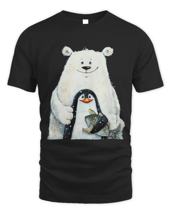 Cute Bear Polar bear and penguin bird fish lovers animal friends