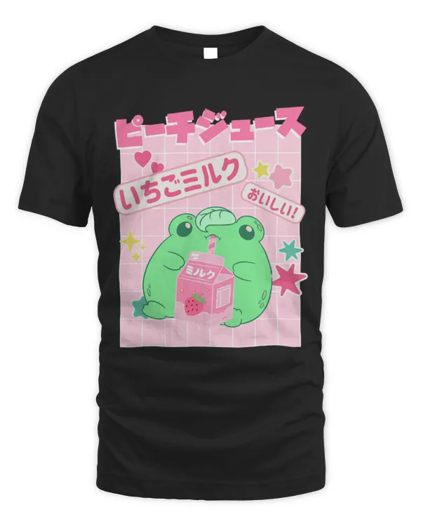 Frog Pet Aesthetic Kawaii Frog Cottagecore Strawberry Milkshake