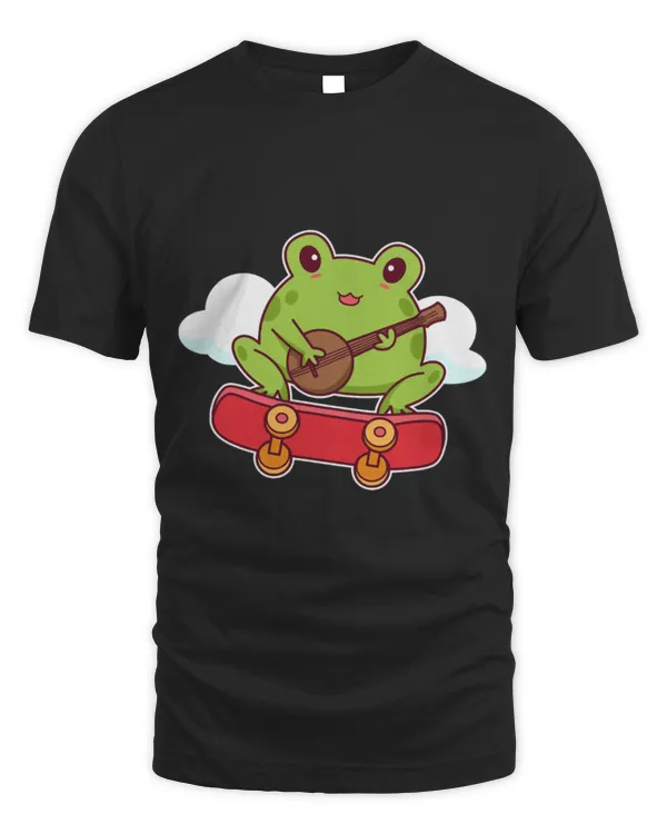 Frog Pet Aesthetic Skating Cottagecore Frog Playing Banjo