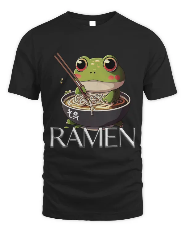 Frog Pet Kawaii Frog Eating Ramen Noodles aesthetic Japanese Anime