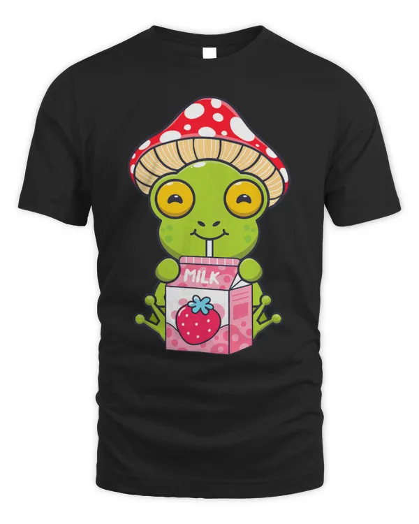 Frog Pet Kawaii Frog Mushroom Strawberry Milk Cottagecore 1