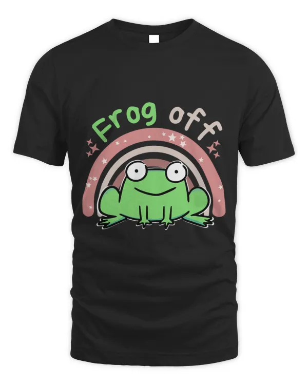 Frog Pet Rude Frog Off Pun With Boho Rainbow And Cute Froggo