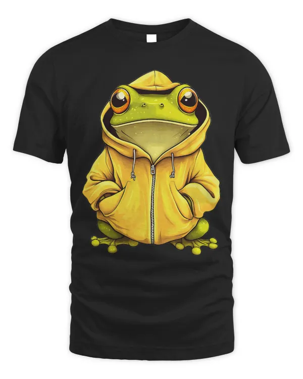 Frog Pet Wearing A Raincoat