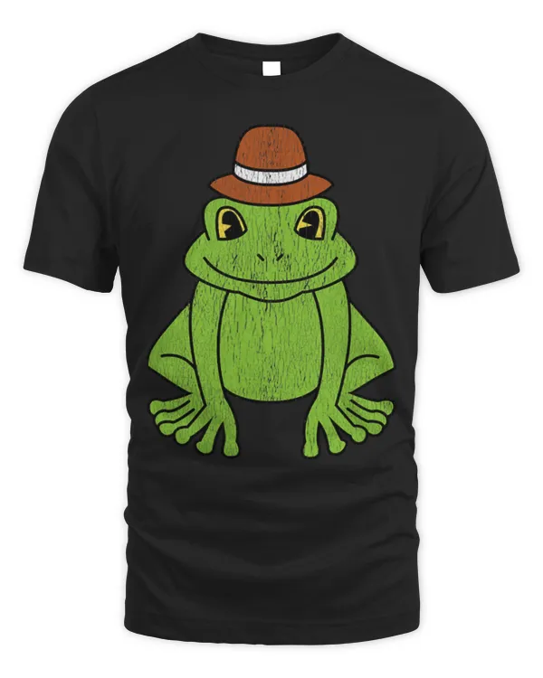 Frog Pet Wearing Hat Cute Cottagecore Goblincore Distressed