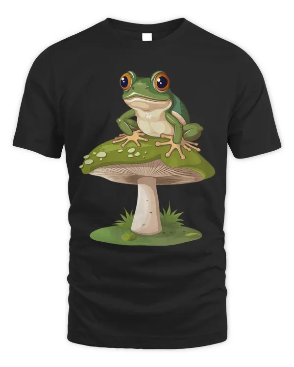 Frog Pet Wearing A Mushroom On Its Head in Cottagecore Aesthetic 6