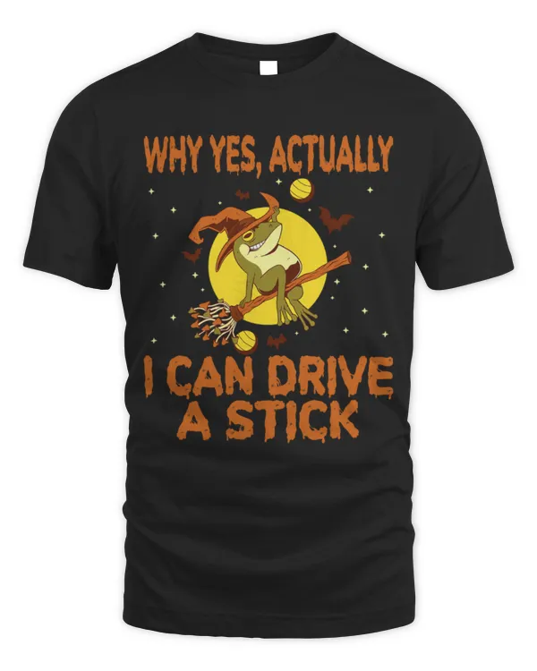 Frog Pet Why Yes Actually I Can Drive A Stick Halloween Frog Witch 1