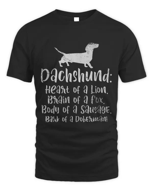 Lion Pet Dachshund Heart Lion Brain Fox Body Sausage Doxie Distressed
