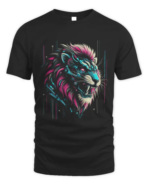 Lion Pet Cyber Lion Cybernetic Enhanced Wild Futuristic Predator