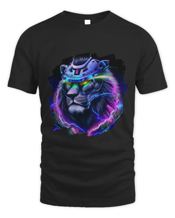Lion Pet Cyborg Robot Lion Cool Alien Outer Space Artistic Retro 1