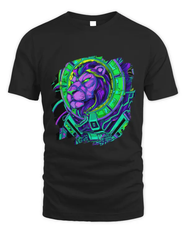 Lion Pet Cyborg Robot Lion Cool Alien Outer Space Artistic Retro 2