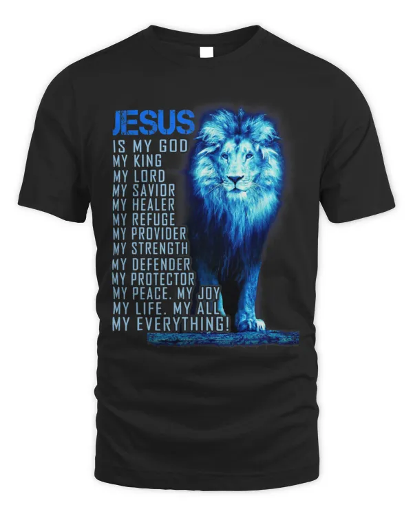 Lion Pet Jesus Is My God King My Lord My Savior Blue Lion Christian 8