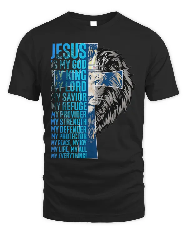 Lion Pet Jesus Is My God King My Lord My Savior Blue Lion Christian 3