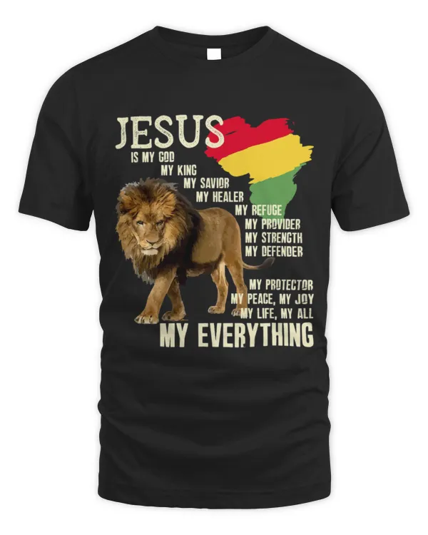 Lion Pet Jesus Is My God My King Black History Month BLM Melanin Lion 9