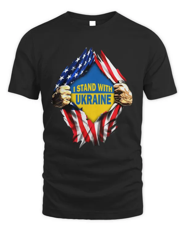 Support I Stand With Ukraine American Flag T Shirt Sweatshirt Hoodie Mug Poster v5