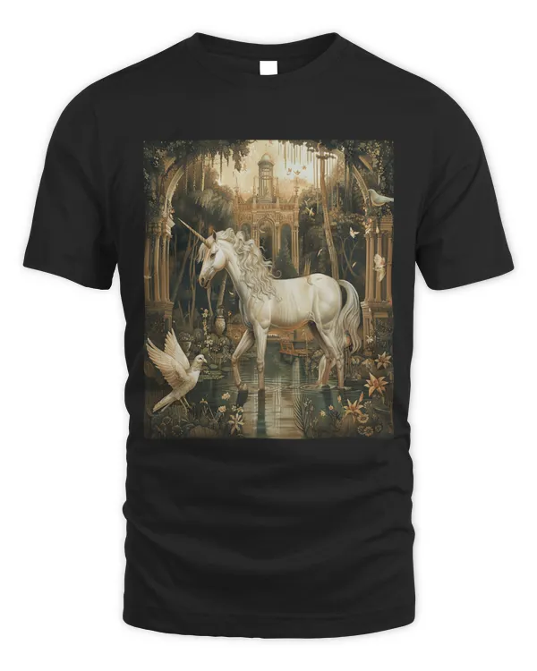 Unicorn Pet Peaceful Colonial Victorian Unicorn Enjoying Nature Art