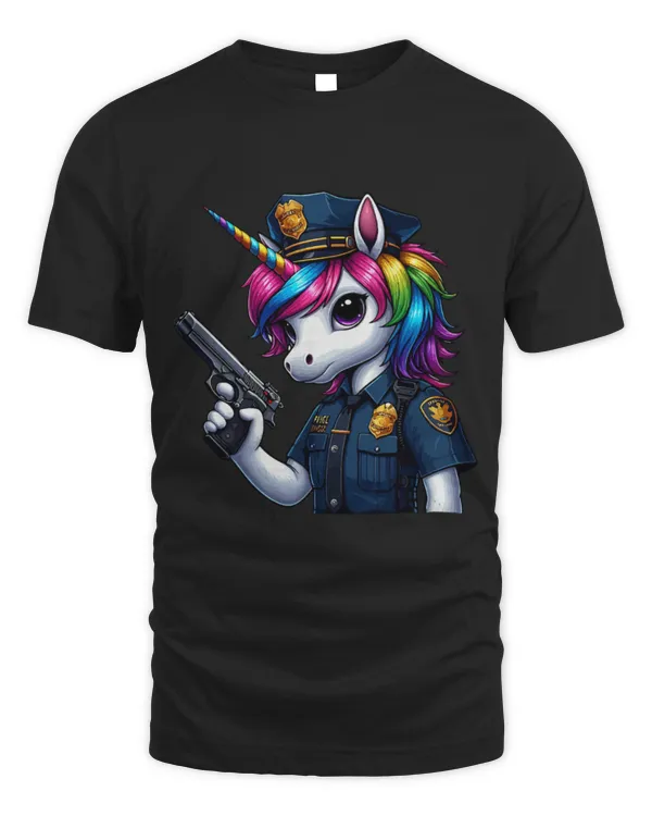 Unicorn Pet Police Officer Job Matching Team Costume Colorful Unicorn