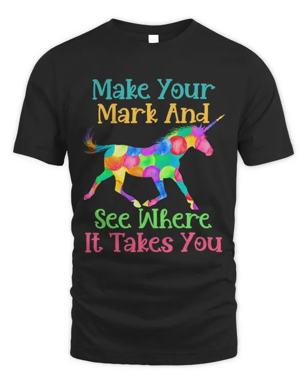 Unicorn Pet Polka Dot Unicorn International Dot Day Colorful Watercolor
