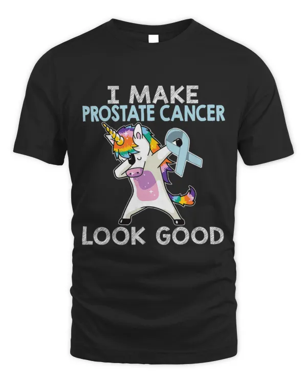 Unicorn Pet prostate cancer awareness tee light blue ribbon tee