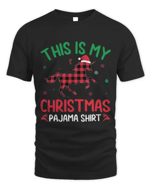 Unicorn Pet Red Plaid Ugly Design This Is My Unicorn Christmas Pajama