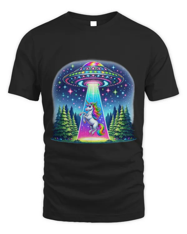 Unicorn Pet Rainbow Unicorn Abduction Alien Invasion Funny UFO Spaceship
