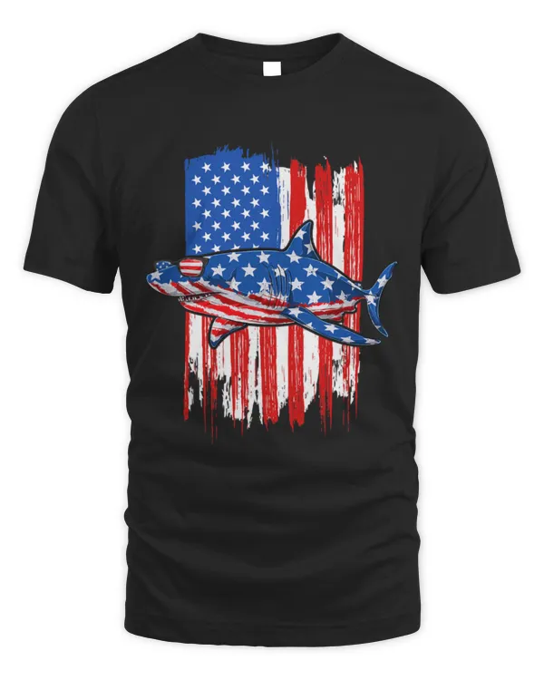 Shark Pet Funny 4th of July American Flag Jawsome Shark Lover 3