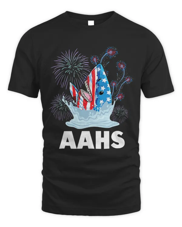 Shark Pet Funny 4th of July Aahs Shark and Fireworks Patriotic
