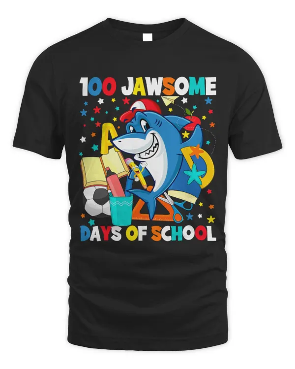 Shark Pet Funny 100 Jawsome Days of School Shark Cute Boys Girls Kids