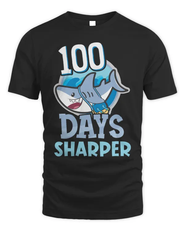 Shark Pet Funny 100th Day Of School Kids Student Shark Lover