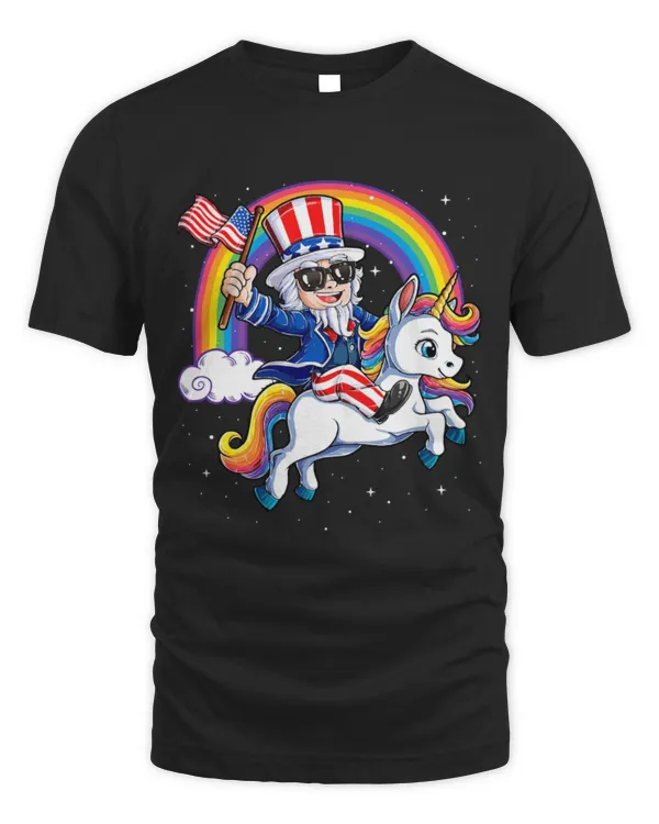 Unicorn Pet Uncle Sam Riding Unicorn 4th Of July Women Mericorn Rainbow 2