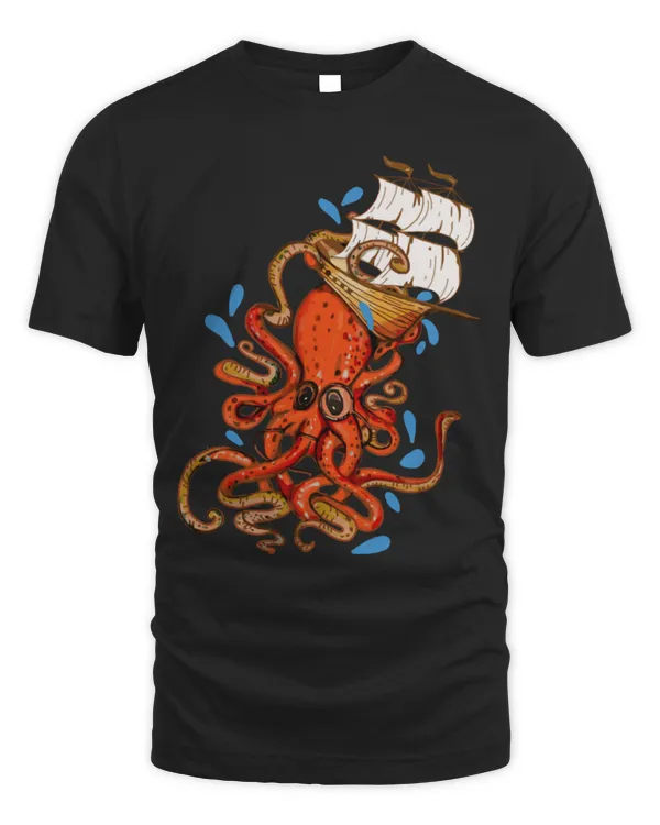 Octopus Pet Kraken Attack Pirate ship nautical