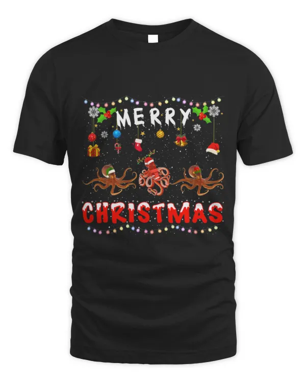 Octopus Pet Merry Christmas Octopus Xmas Funny Animals Pajama