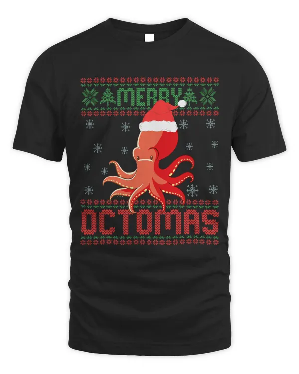 Octopus Pet Merry Octomas Funny Octopus Ugly Christmas Sweater Sea Fish