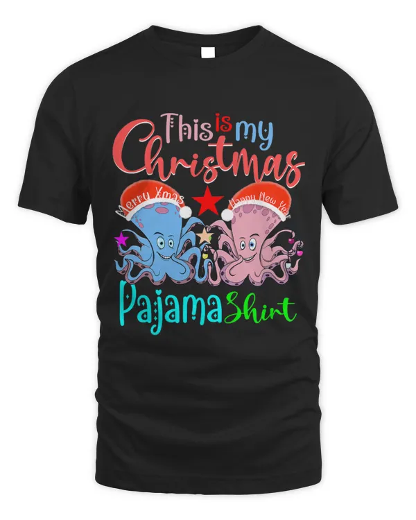 Octopus Pet Merry Squid Octopus Christmas Santa Hat Pajama Kids