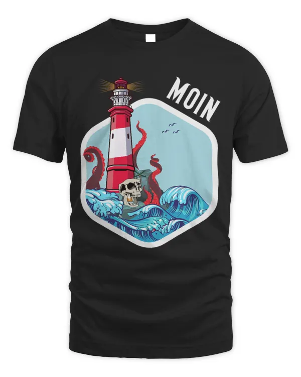 Octopus Pet Moin Lighthouse on Island in the North with Octopus in Surf