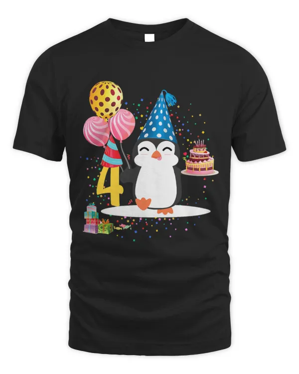 Penguin Pet Birthday 4 Years Old Penguin 4th Birthday Kids Girls