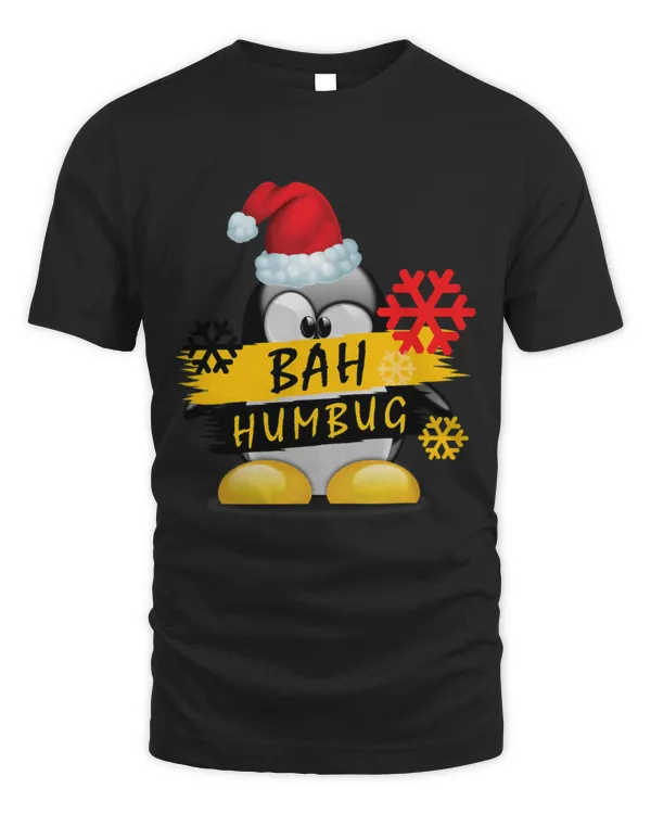 Penguin Pet Black Christmas Tees Funny Penguin Bah Humbug s