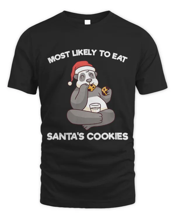 Panda Pet Most Likely to Eat Santas Cookies Funny Panda Lover Pajama