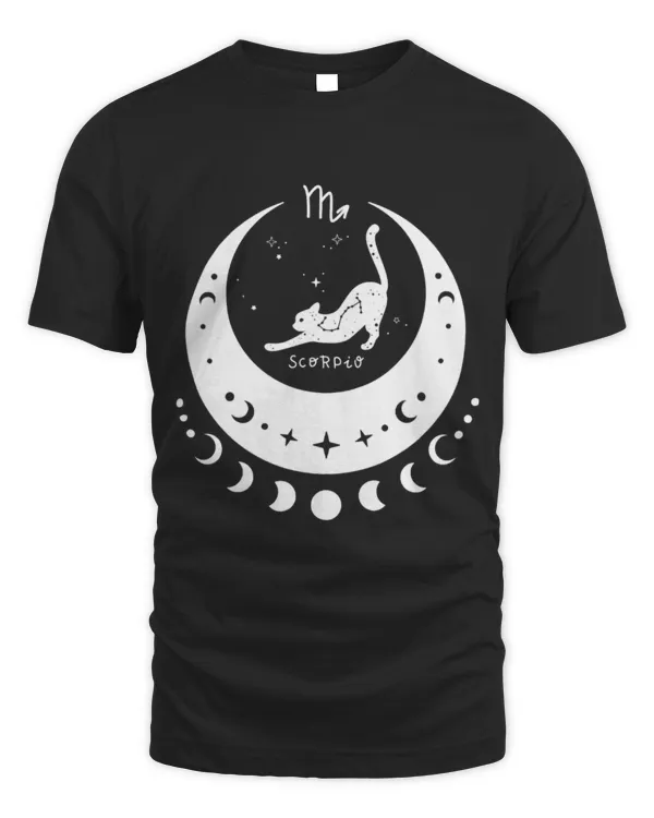 Cute Cat Zodiac Scorpio Horoscope Astrology Sign Cat Crescent Moon